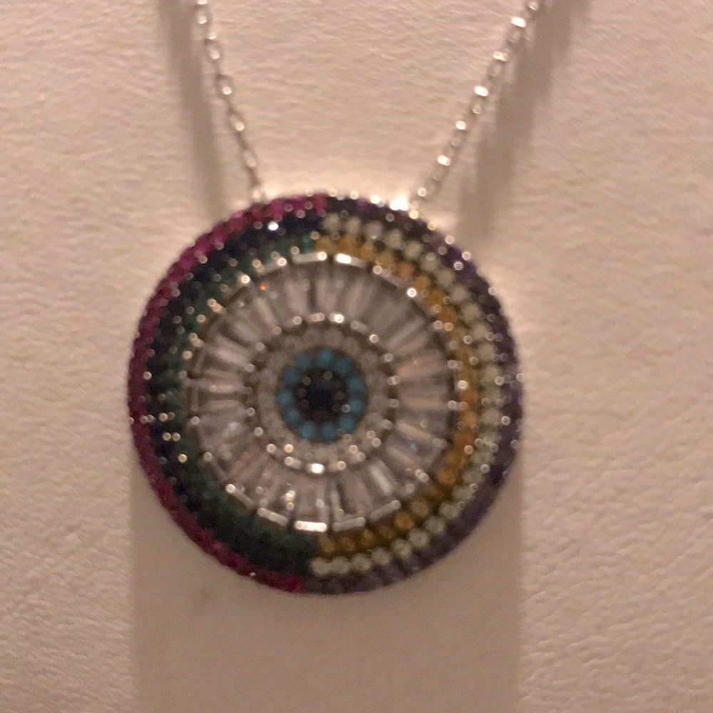 Silver multicolored necklace